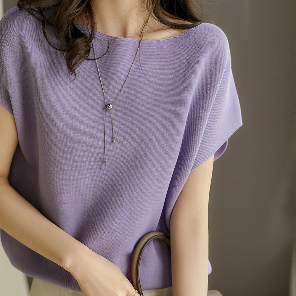 イエベ春/イエベ秋服　フレンチスリーブ サマーニット