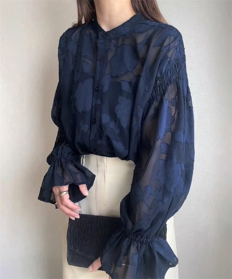 イエベ春/イエベ秋服　花影シアーブラウス