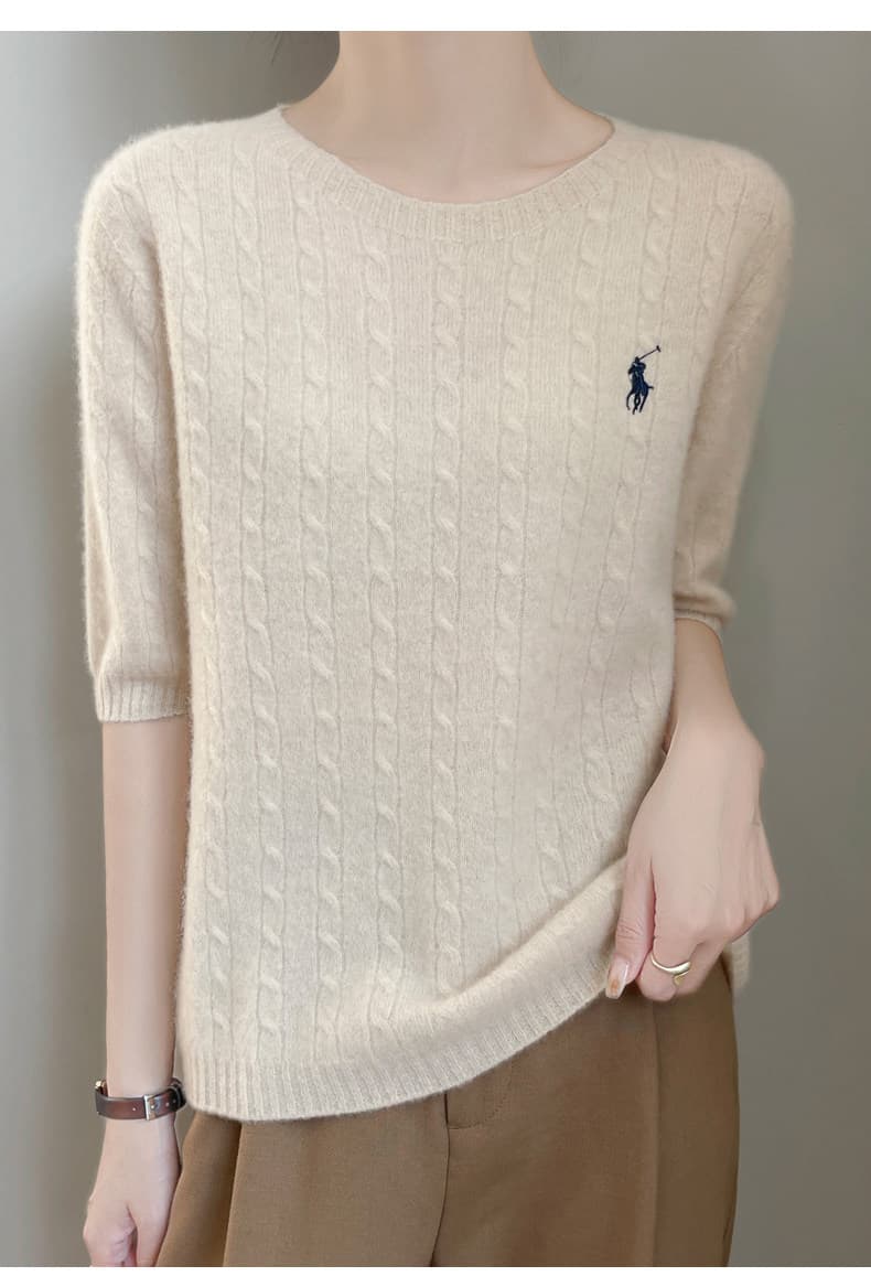 イエベ春/イエベ秋服　ニット半袖トップス