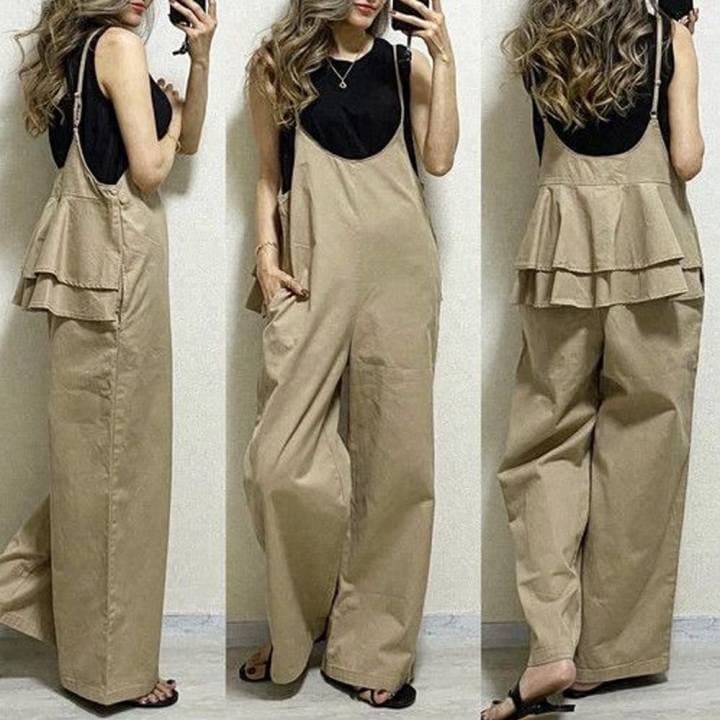 イエベ春/イエベ秋服　フリルポケット付きゆったりサロペット