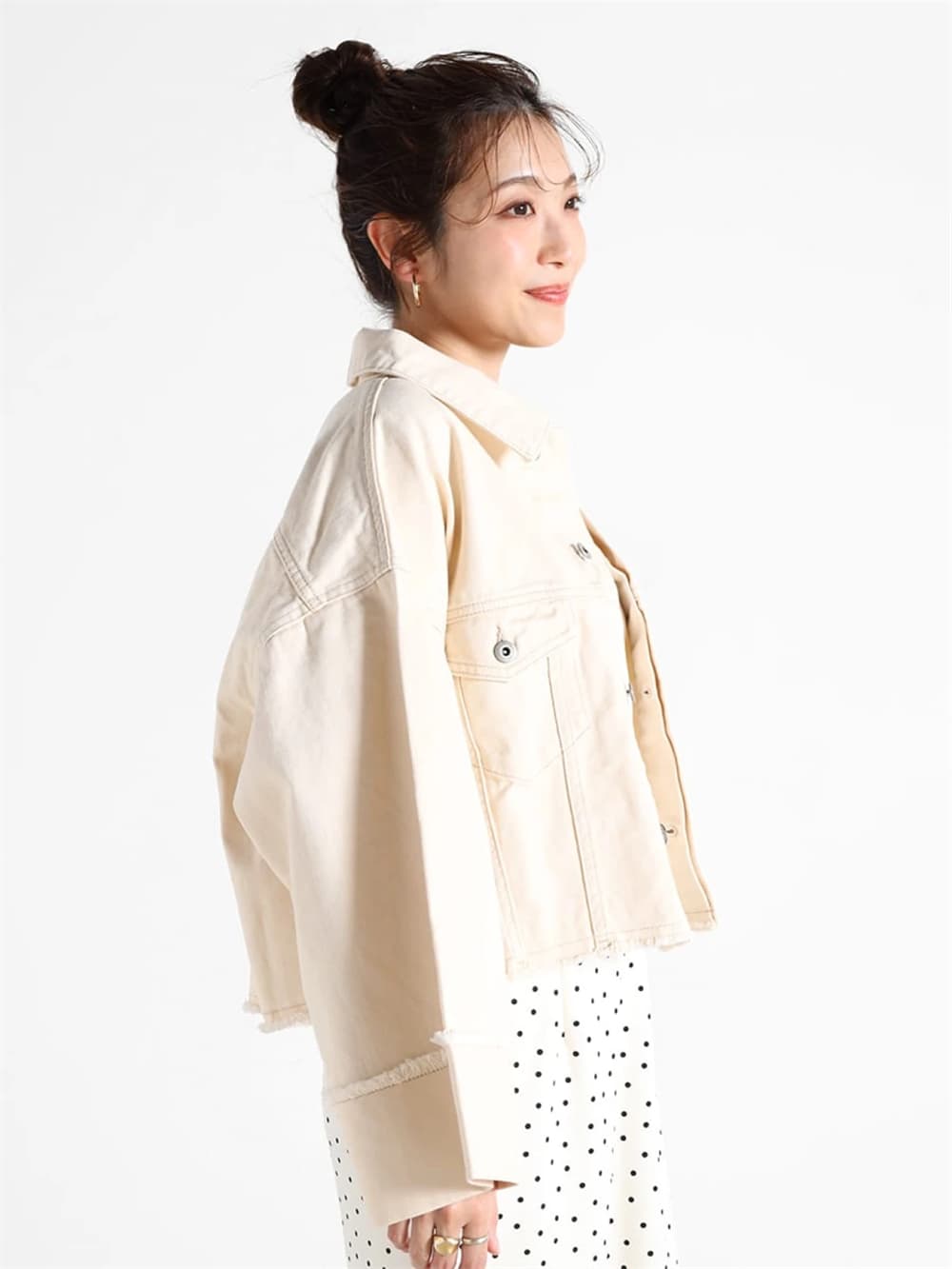 イエベ春/イエベ秋服　ゆったり裾デニムジャケット