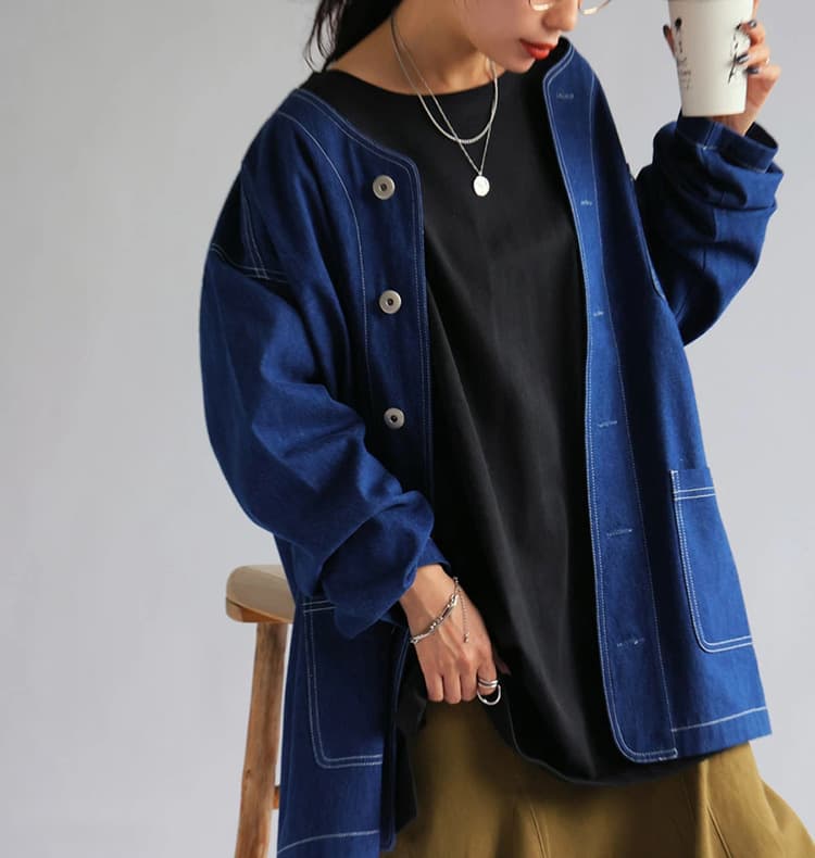 イエベ春/イエベ秋服　ゆったりオーバーサイズ長袖ロングスウェット