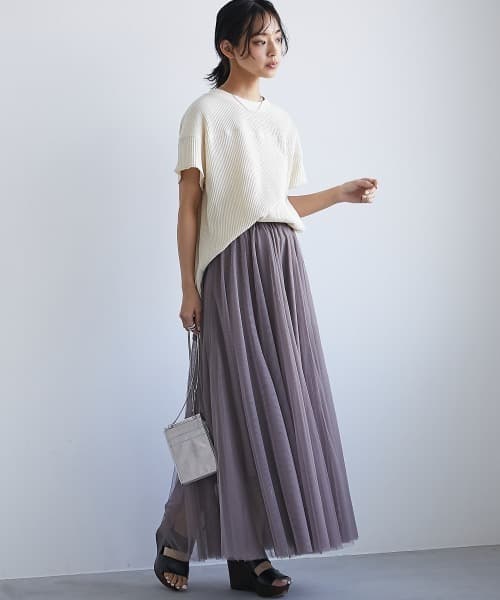 イエベ秋服　チュールレイヤードスカート
