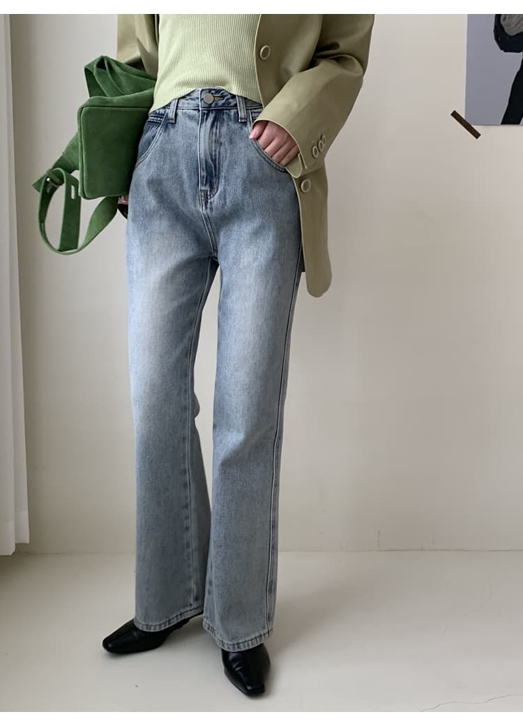 イエベ春/イエベ秋服　ハイウエストワイドデニム