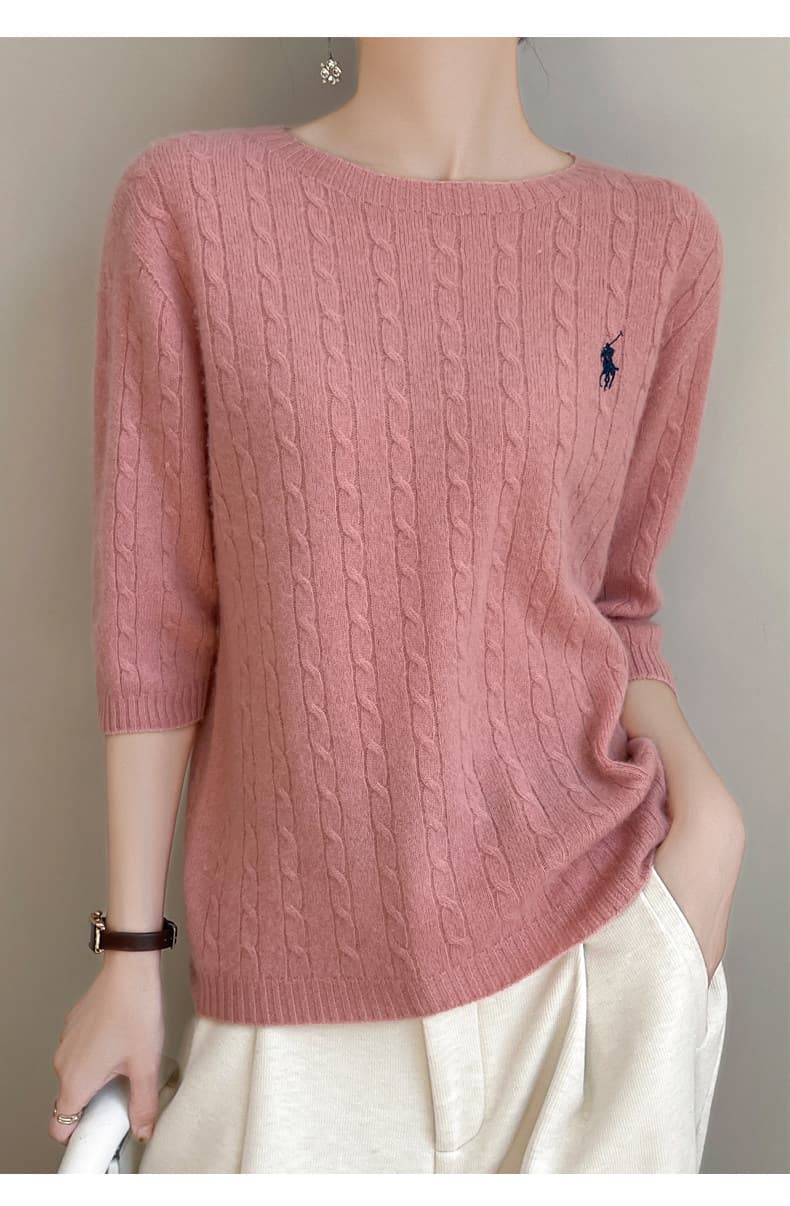 イエベ春/イエベ秋服　ニット半袖トップス