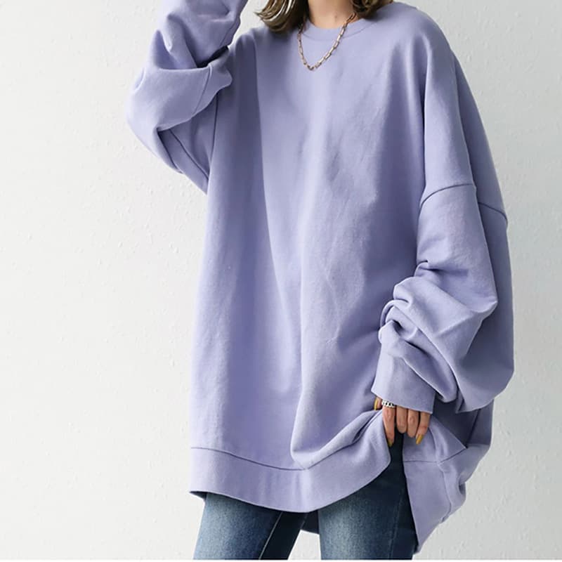 イエベ春/イエベ秋服　ゆったりオーバーサイズ裏起毛スウェット