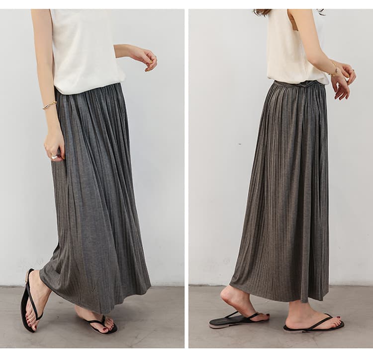 イエベ春/イエベ秋服　優雅な揺れ感 ロングプリーツスカート
