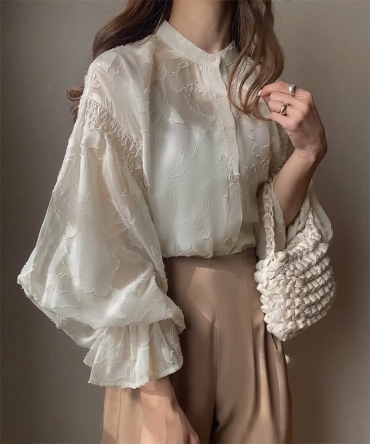 イエベ春/イエベ秋服　花影シアーブラウス