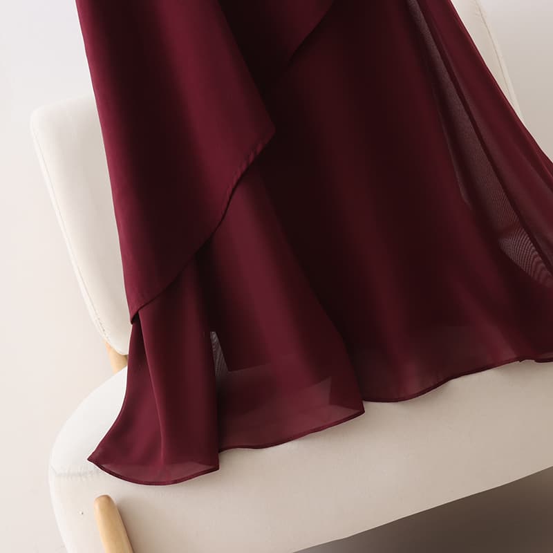 イエベ春/イエベ秋服　アシンメトリー重ね切替ワンピース