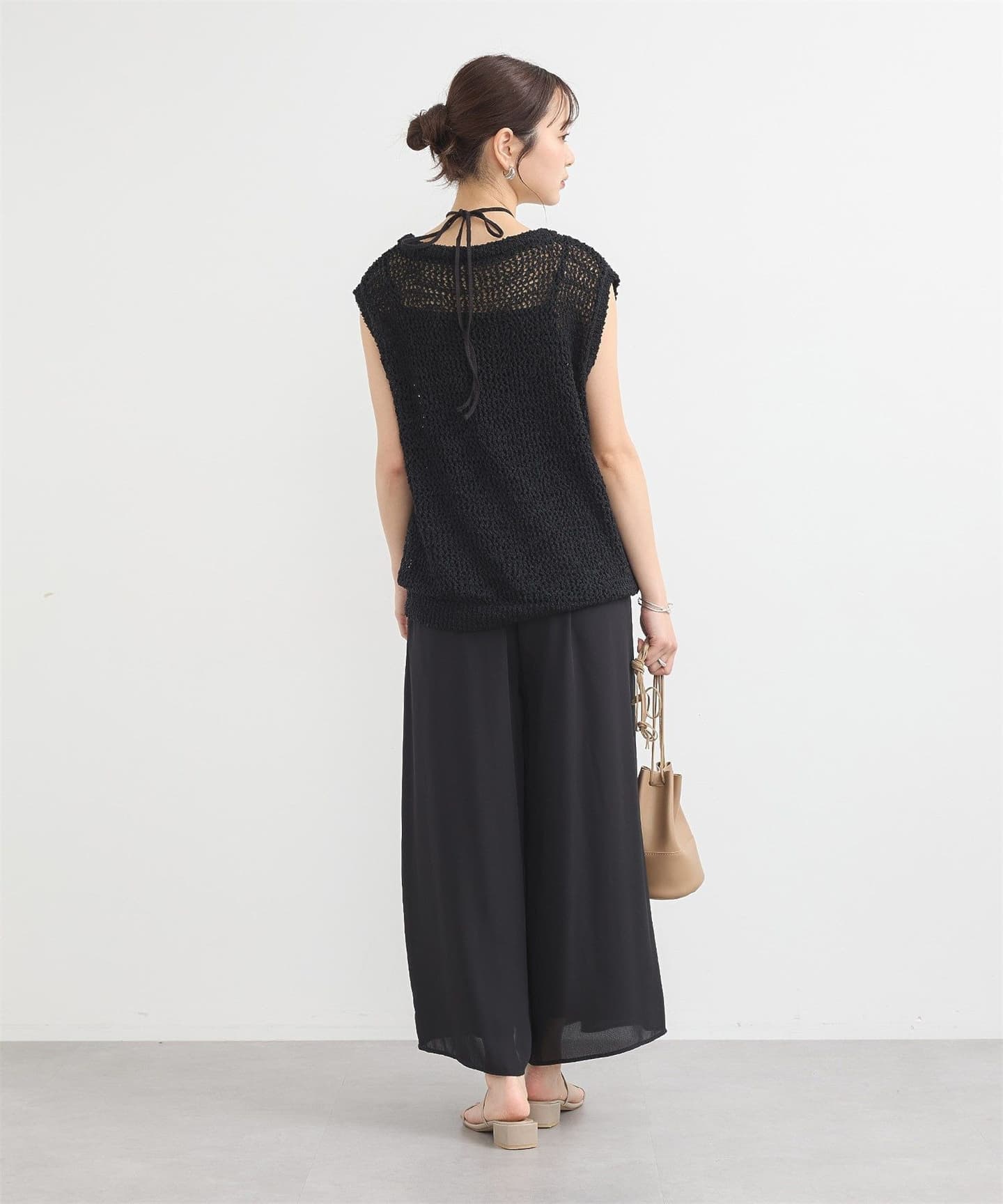 イエベ春/イエベ秋服　透かし編みニットベスト