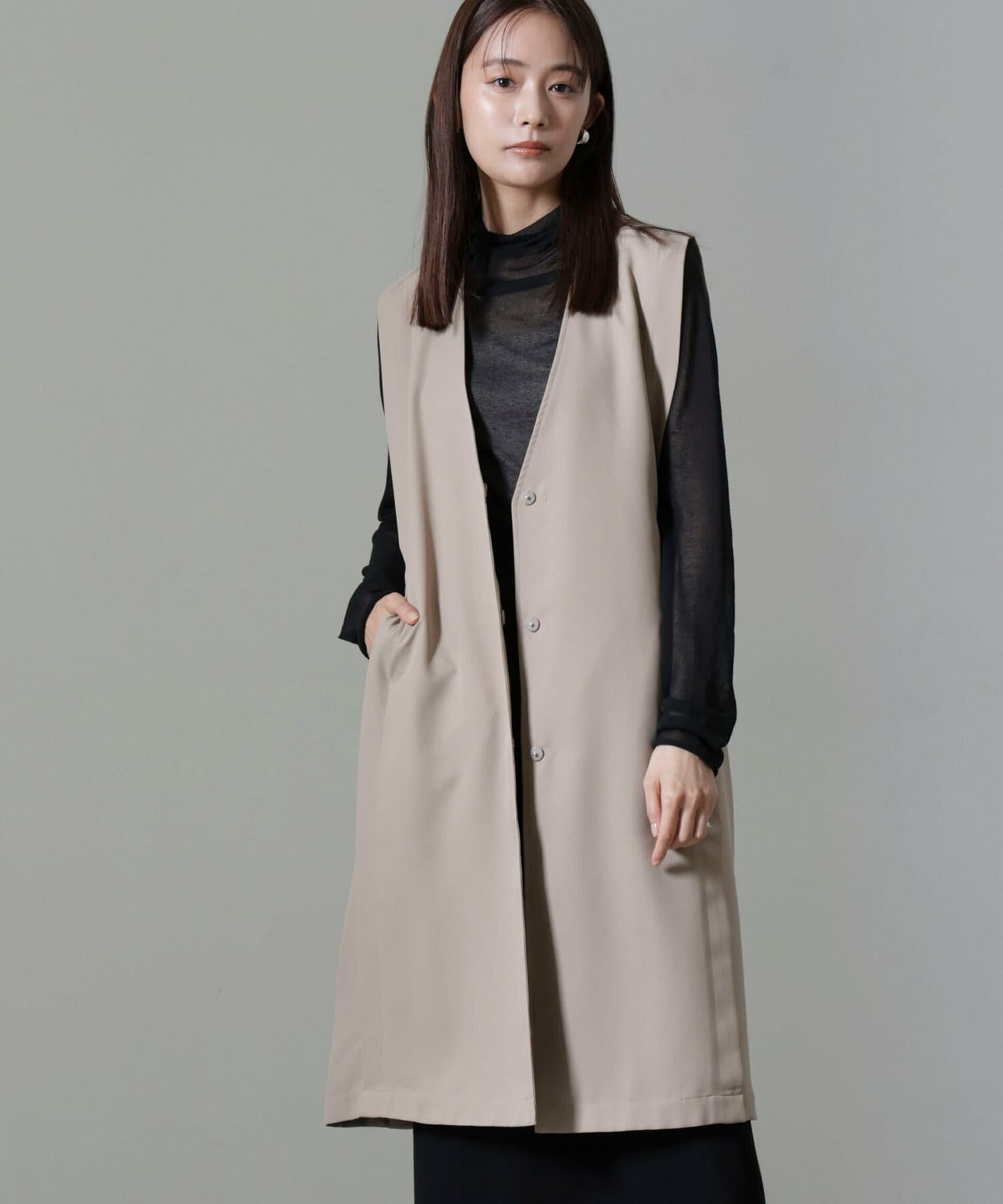 イエベ春/イエベ秋服　すっきり着こなせる ロングベスト