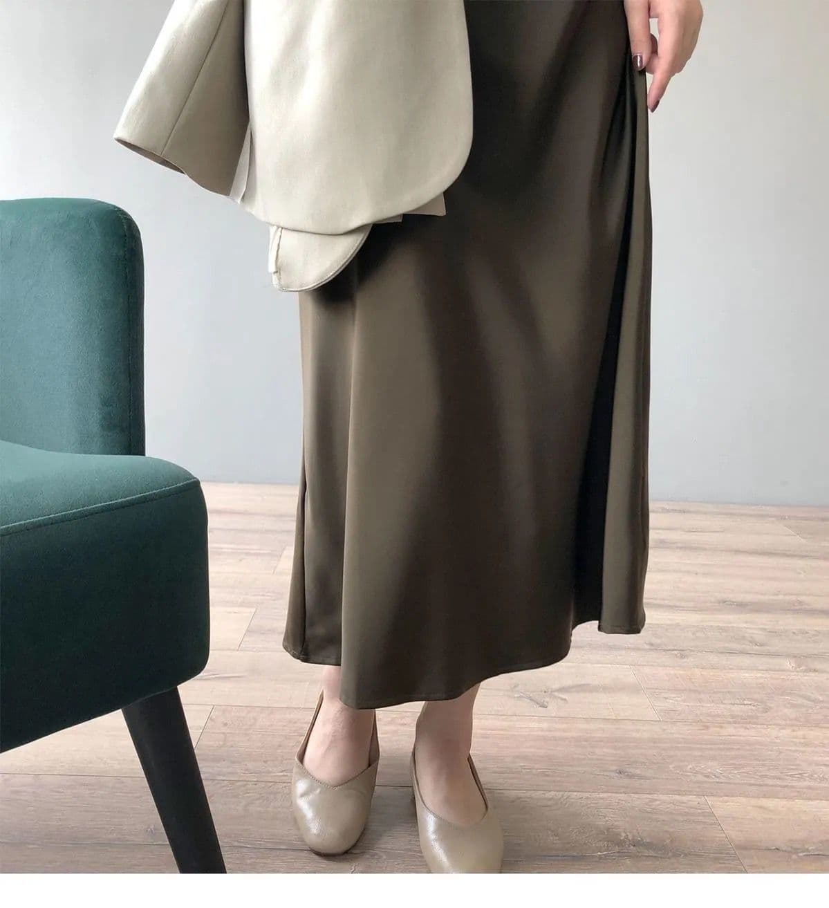 イエベ秋服　サテンノースリーブワンピース