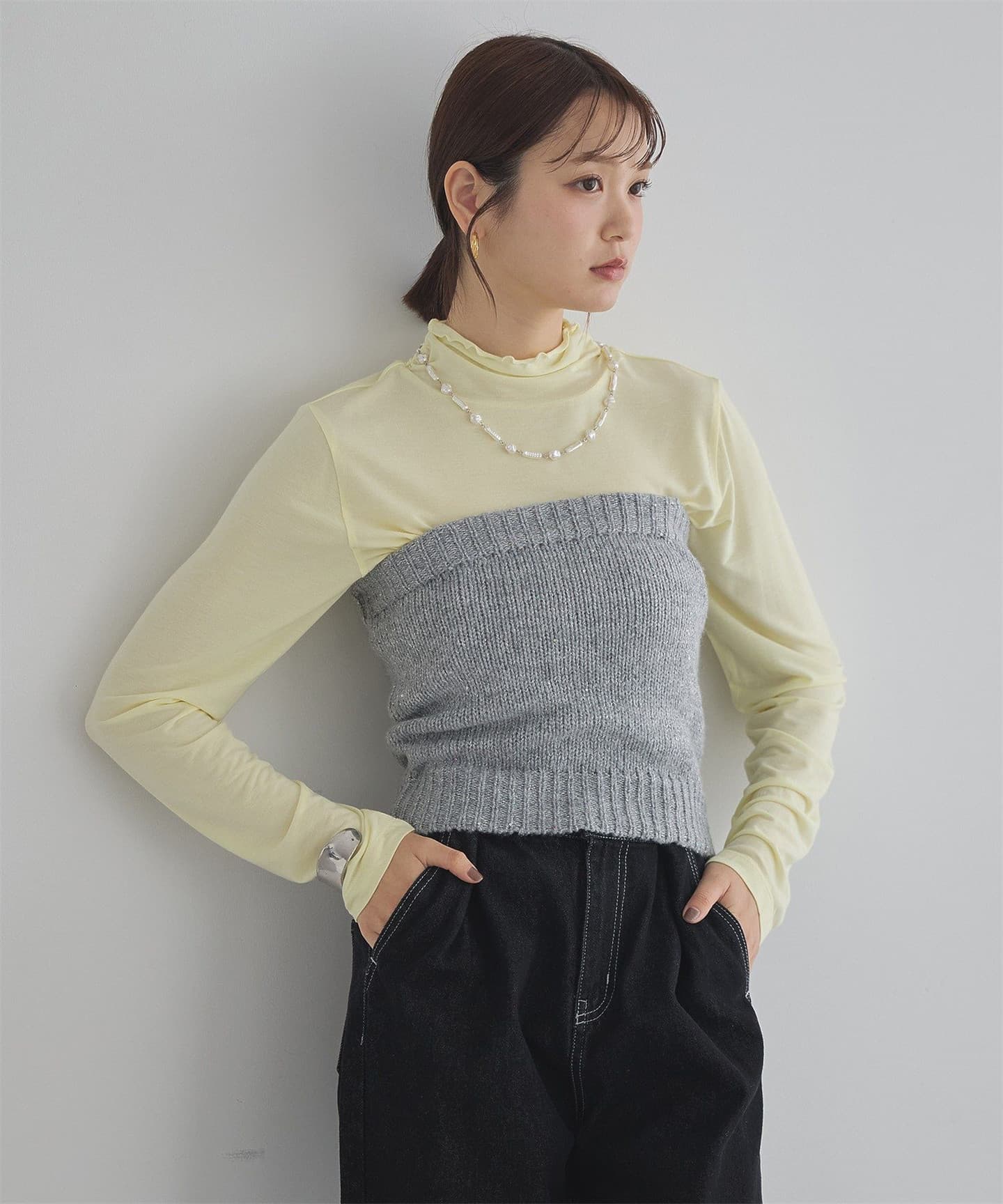 イエベ春/イエベ秋服　スクエアネックニットアンサンブルセット