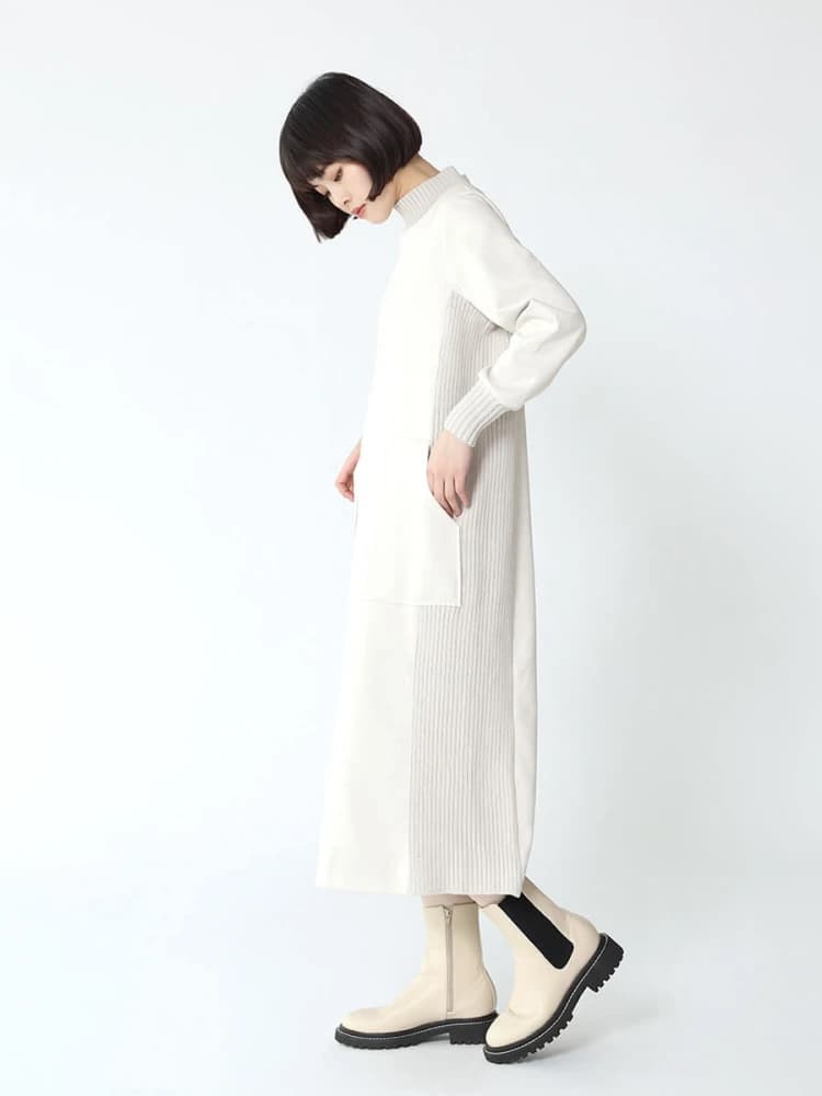 イエベ春/イエベ秋服　スエード調ワンピース