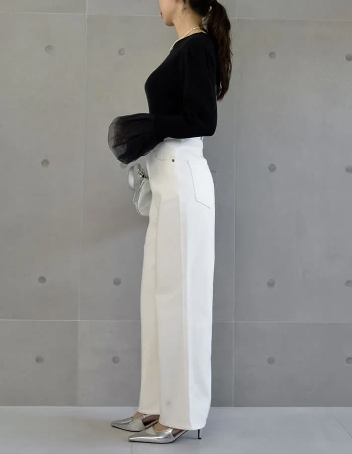 イエベ春/イエベ秋服　シフォンフレア袖ブラウス