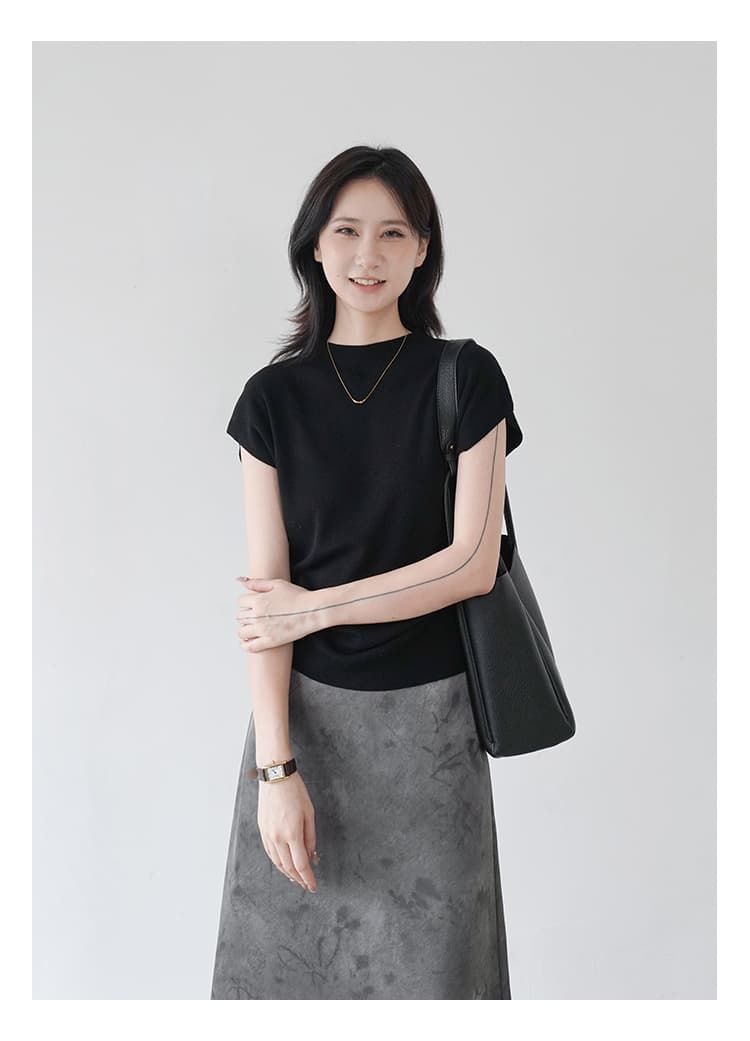 イエベ春/イエベ秋服　ほっそり見せ長身キャップスリーブ