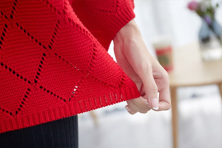 イエベ春/イエベ秋服　編み デザインニットプルオーバー