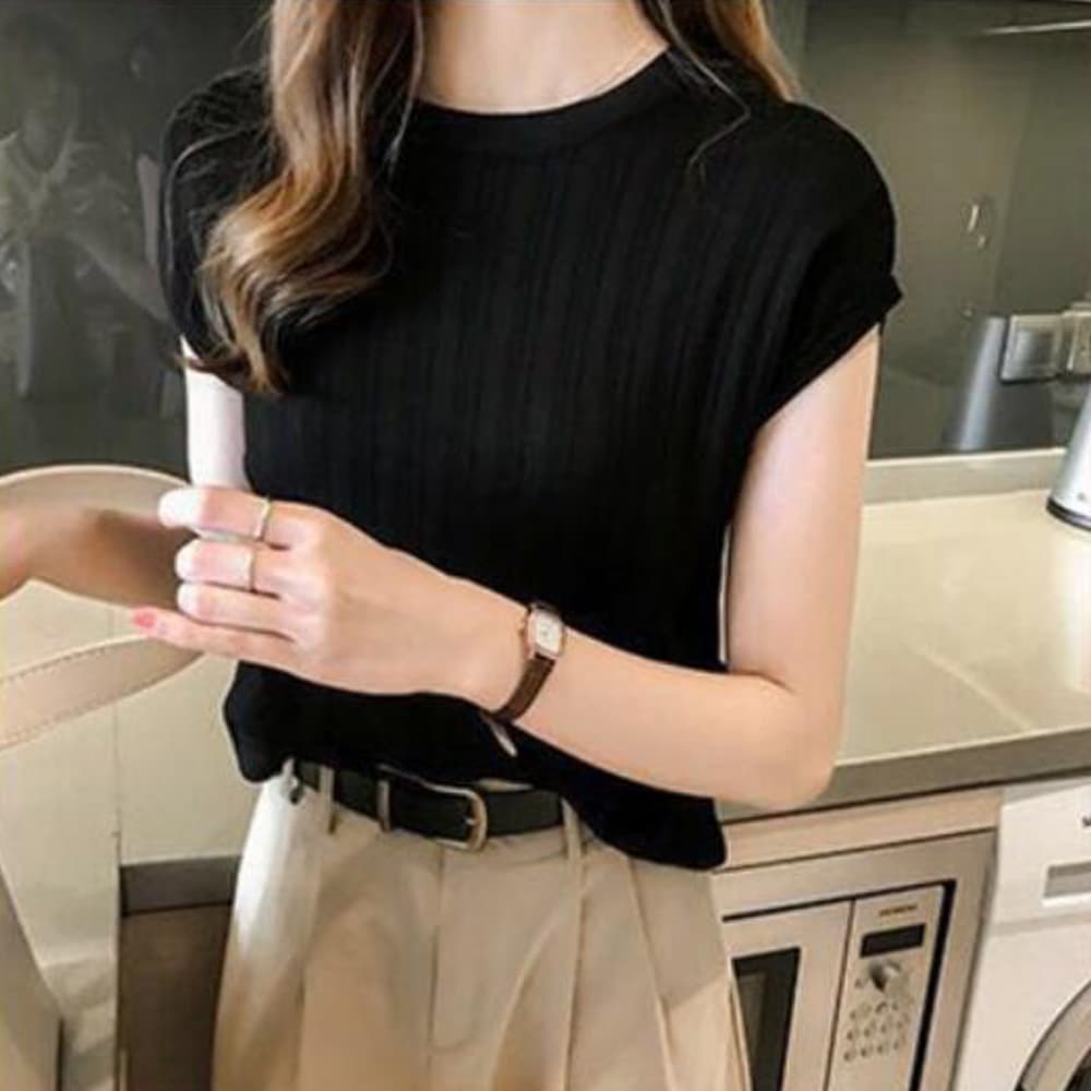 イエベ春/イエベ秋服　フレンチ袖 縦縞デザイン