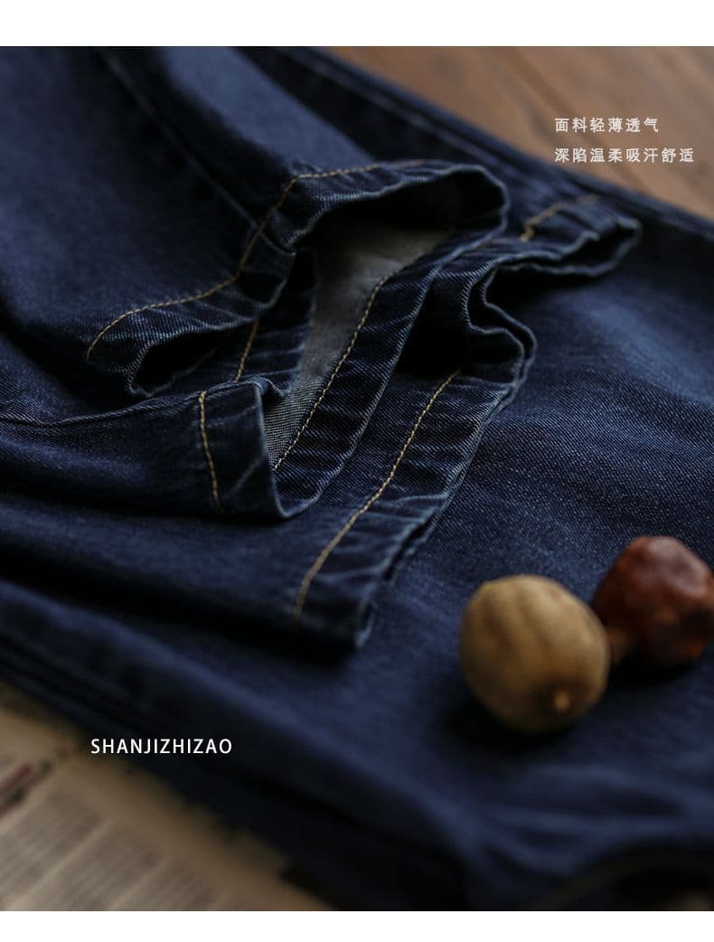 イエベ秋服　　タック入りデニムワイドパンツ