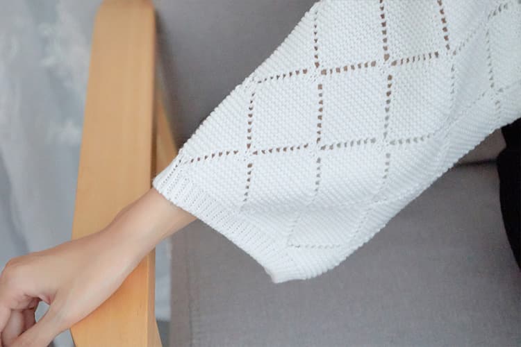 イエベ春/イエベ秋服　編み デザインニットプルオーバー