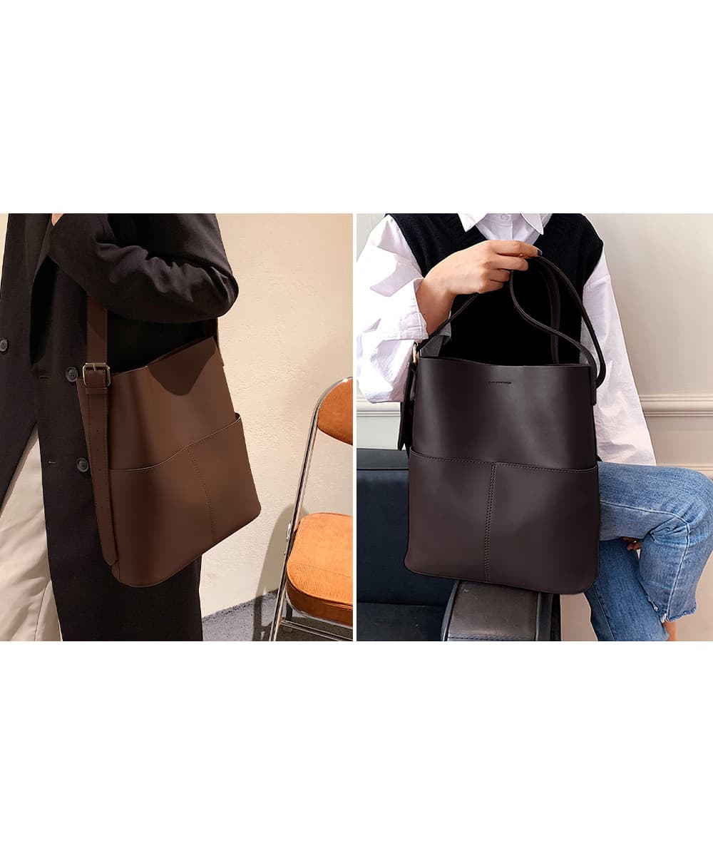 イエベ春/イエベ秋服　上質感 大容量 ポケット付き２wayバッグ