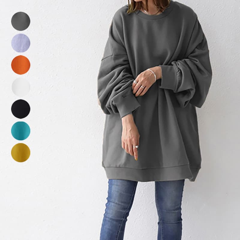 イエベ春/イエベ秋服　ゆったりオーバーサイズ裏起毛スウェット