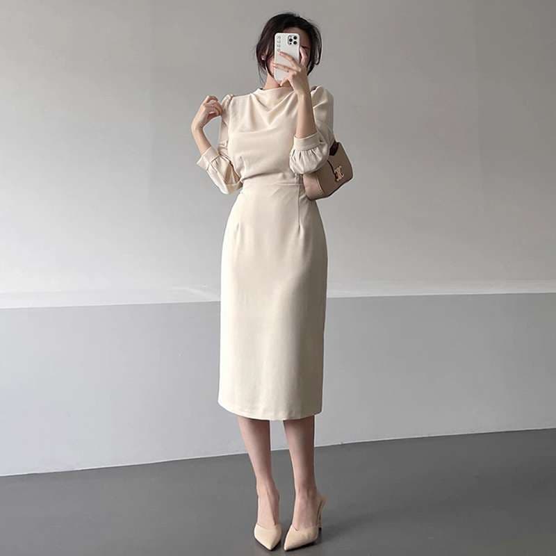 イエベ春/イエベ秋服　シルエット際立つフォーマルワンピース