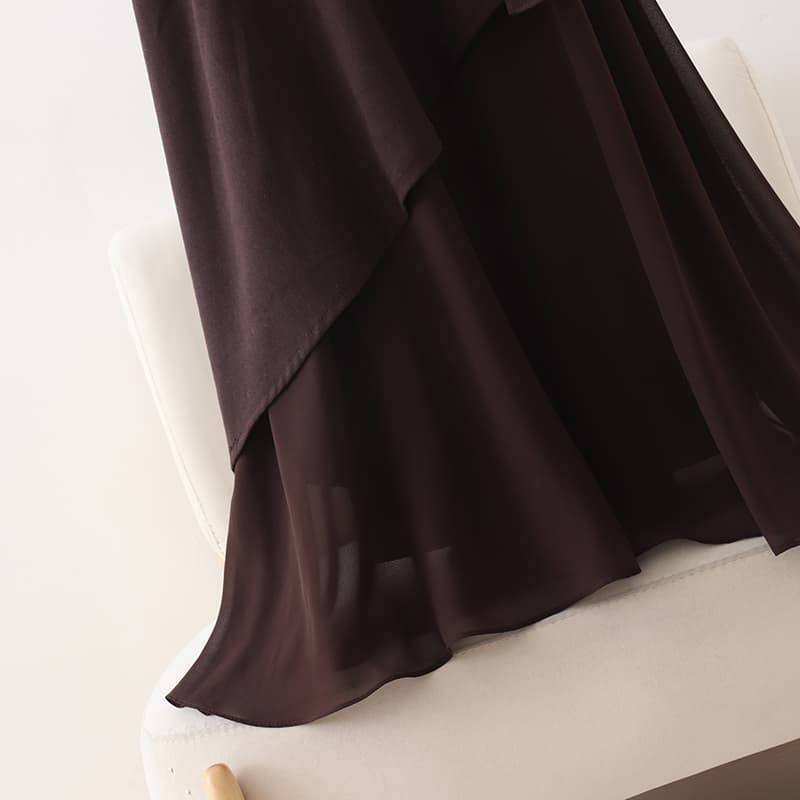 イエベ春/イエベ秋服　アシンメトリー重ね切替ワンピース