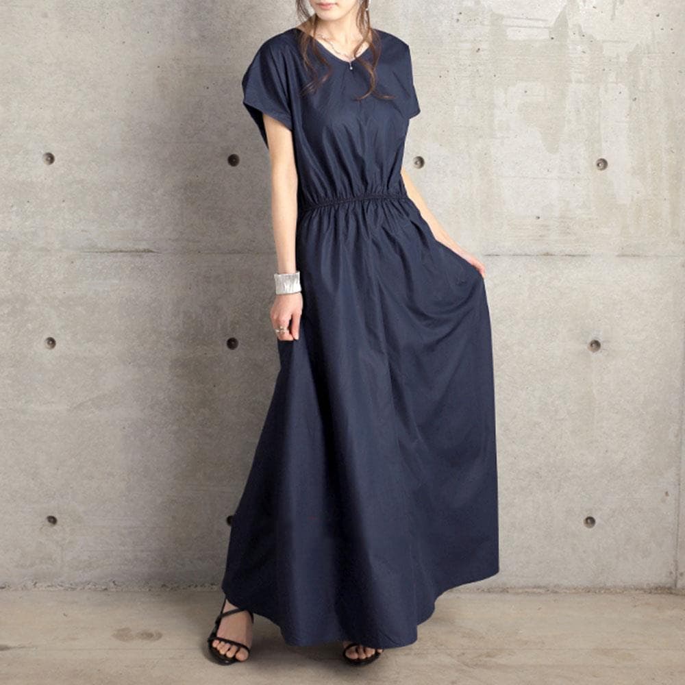 イエベ春/イエベ秋服　優美なリボン結びマキシワンピース