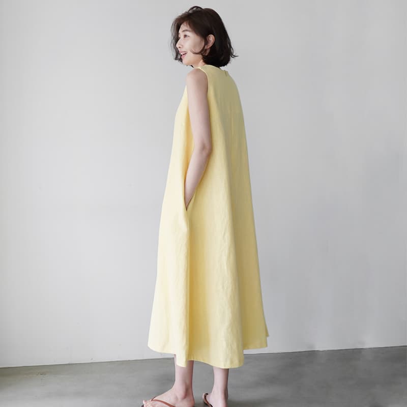 イエベ春/イエベ秋服　フレア シルエット ロング丈 ワンピース