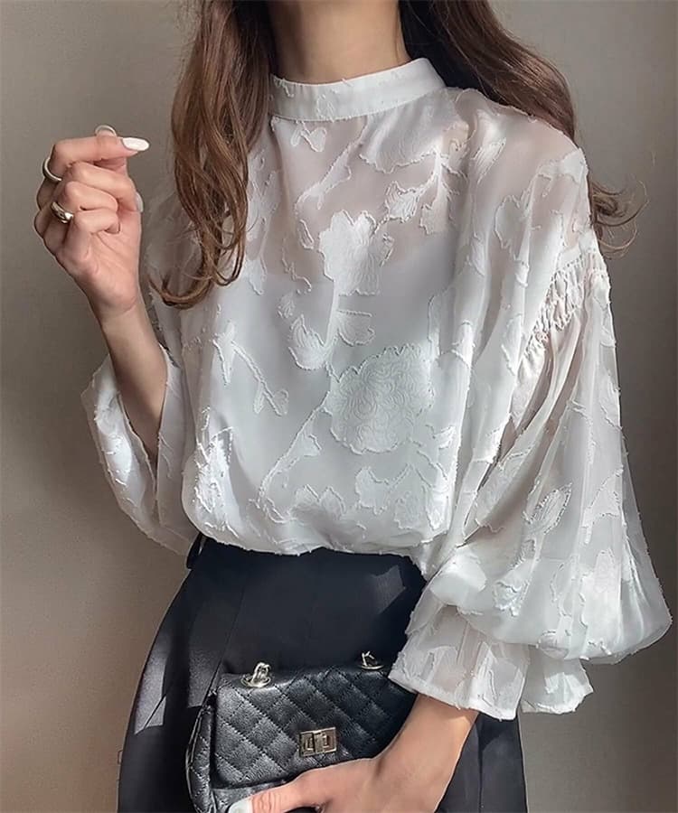 イエベ春/イエベ秋服　花影シアーブラウス
