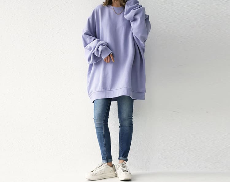 イエベ春/イエベ秋服　ゆったりオーバーサイズ裏起毛スウェット