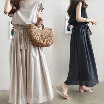 イエベ春/イエベ秋服　優美な佇まい フレアロングワンピース