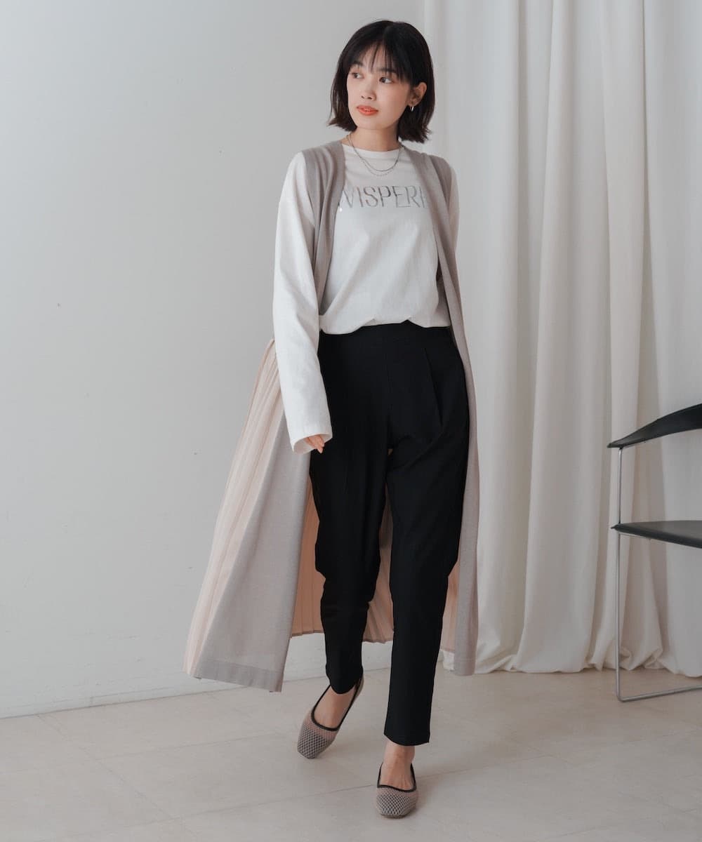 イエベ春/イエベ秋服　プリーツ切替ロングベスト