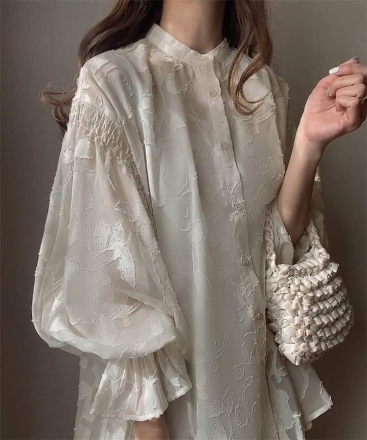 イエベ春/イエベ秋服　花影シアーブラウス