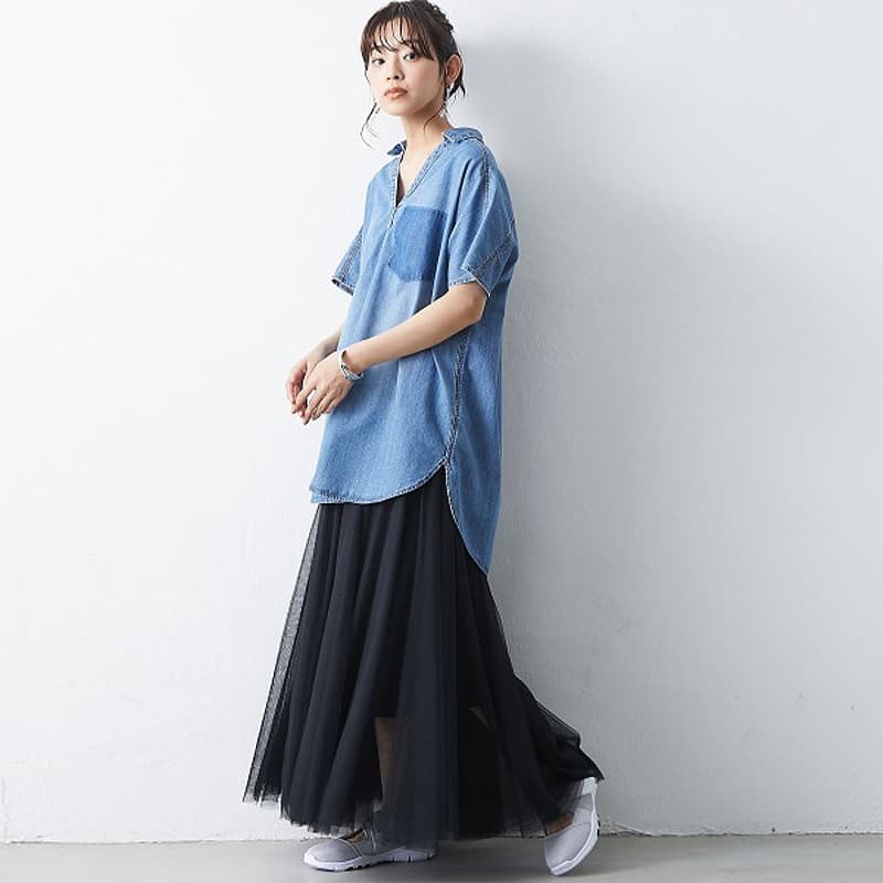 イエベ秋服　チュールレイヤードスカート