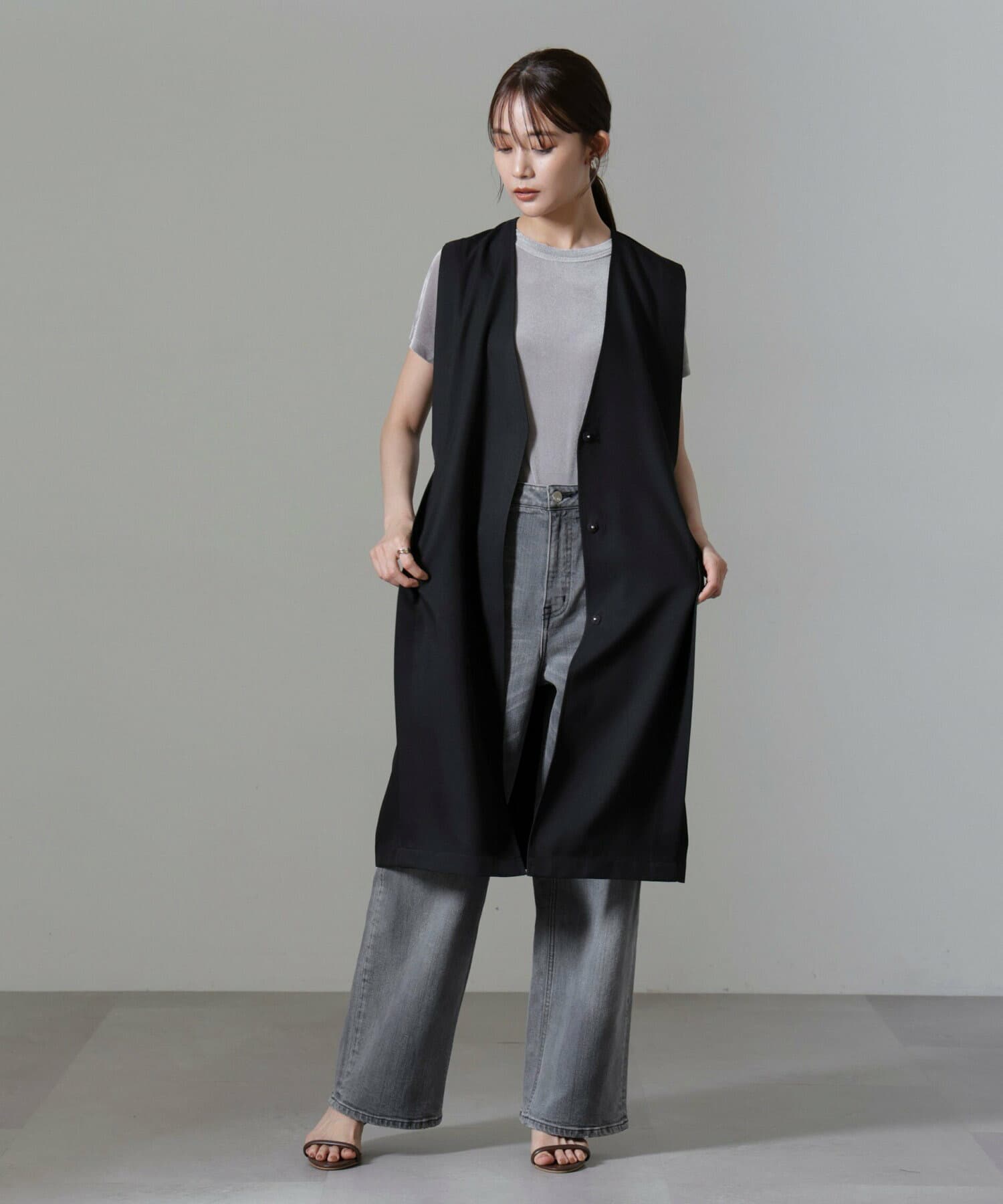 イエベ春/イエベ秋服　すっきり着こなせる ロングベスト