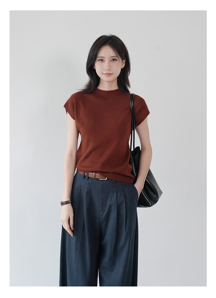 イエベ春/イエベ秋服　ほっそり見せ長身キャップスリーブ