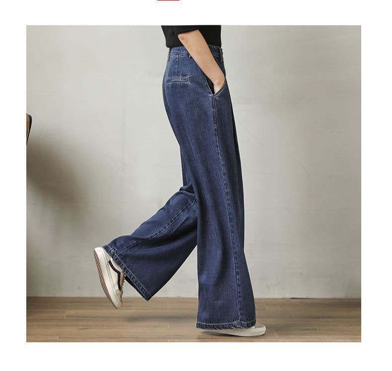 イエベ秋服　　タック入りデニムワイドパンツ