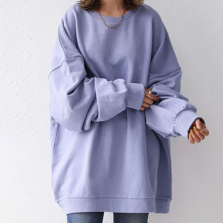 イエベ春/イエベ秋服　ゆったりオーバーサイズ裏起毛スウェット