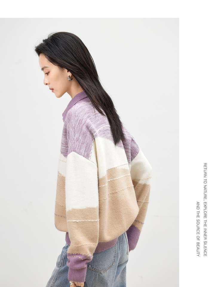 イエベ春/イエベ秋服　やわらか配色 ニットプルオーバー