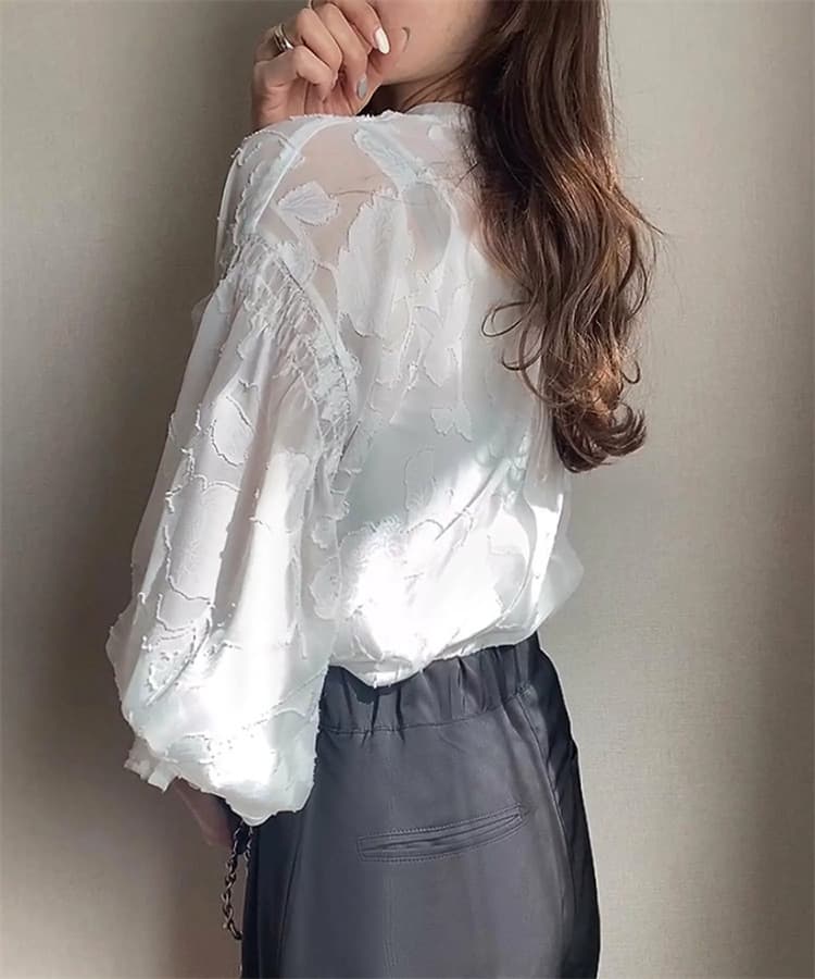 イエベ春/イエベ秋服　花影シアーブラウス