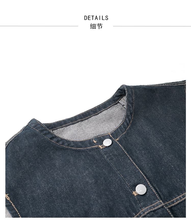 イエベ秋服　断ち切りフリンジ デニムベスト