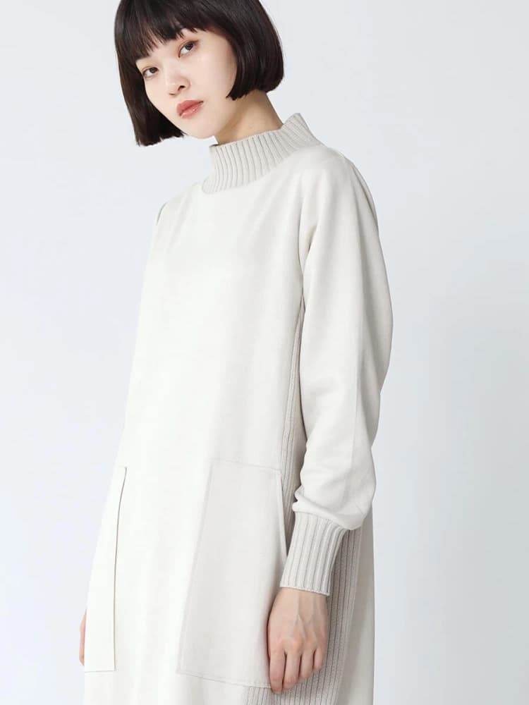 イエベ春/イエベ秋服　スエード調ワンピース