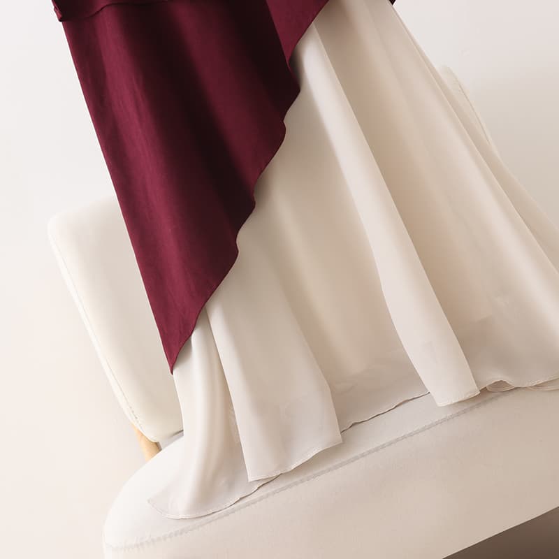 イエベ春/イエベ秋服　アシンメトリー重ね切替ワンピース