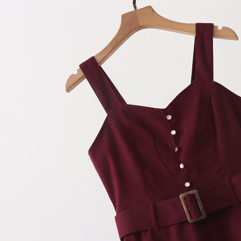 イエベ春/イエベ秋服　アシンメトリー重ね切替ワンピース