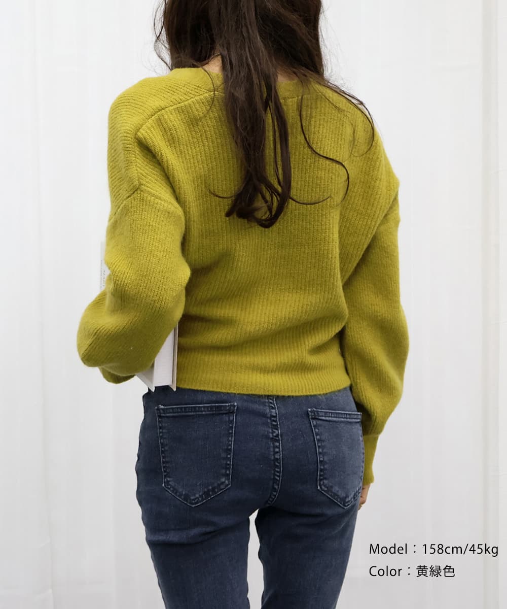 イエベ春/イエベ秋服　韓国風カシュクールニット レディース