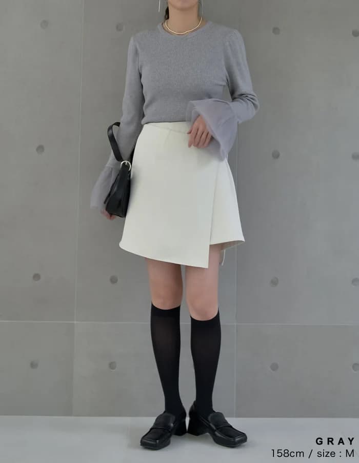 イエベ春/イエベ秋服　シフォンフレア袖ブラウス