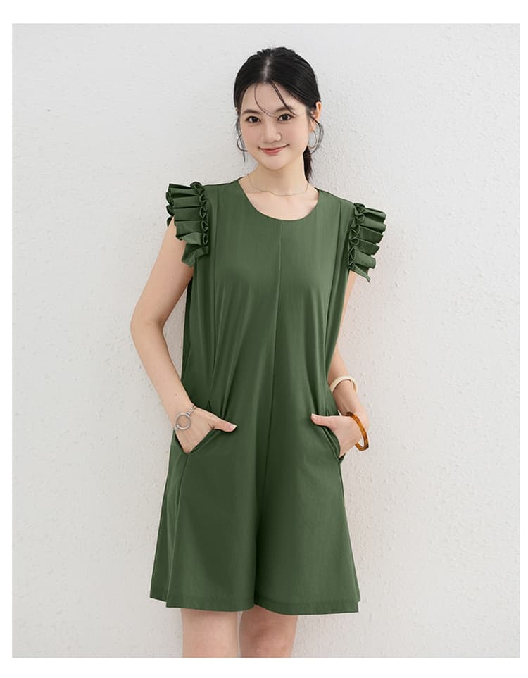 イエベ秋服　プリーツ袖オールインワン