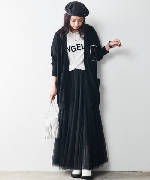 イエベ秋服　チュールレイヤードスカート